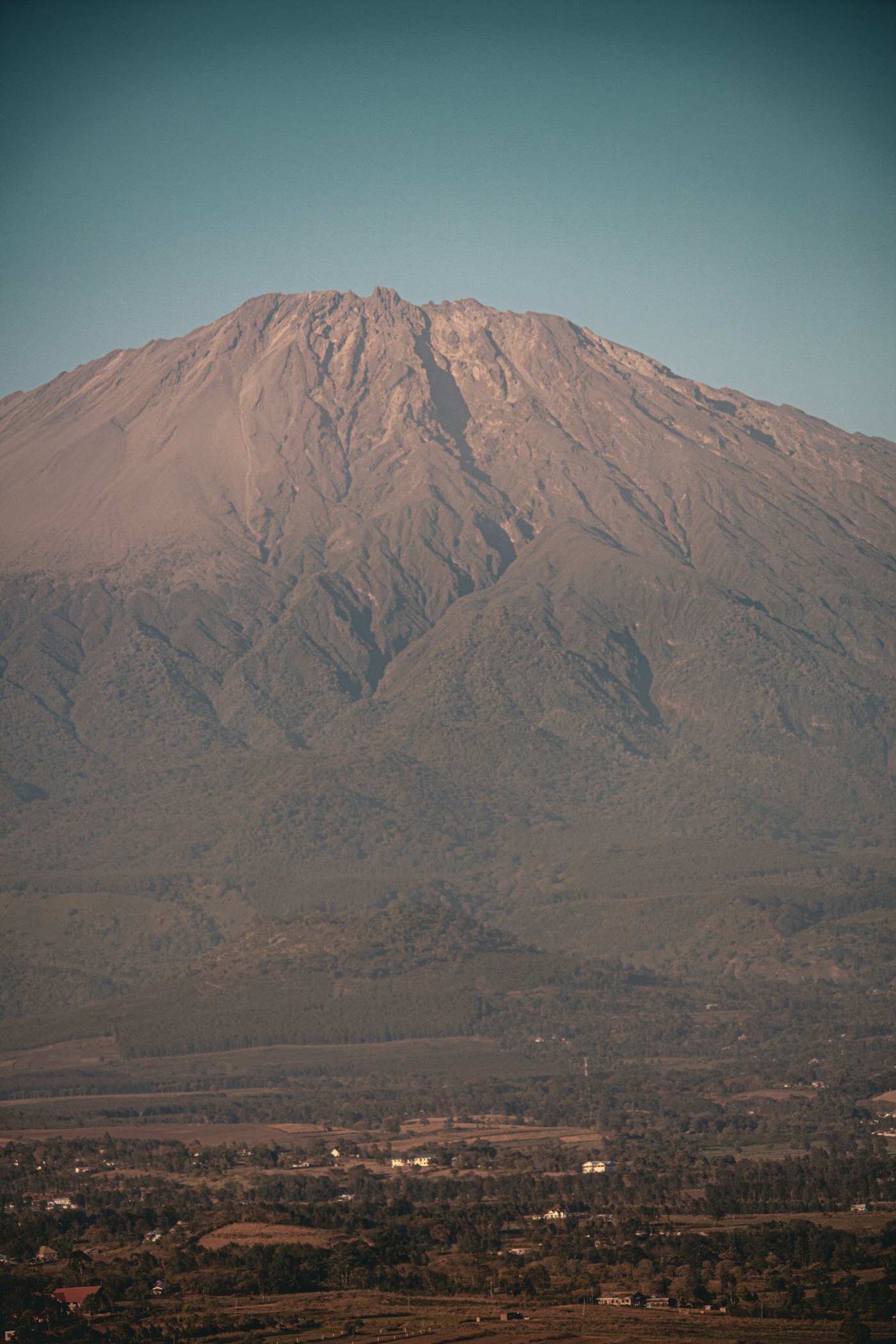 Mount Meru rising above the landscape near Arusha